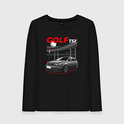 Лонгслив хлопковый женский Volkswagen golf art, цвет: черный