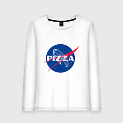 Лонгслив хлопковый женский Nasa - pizza, цвет: белый