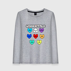 Лонгслив хлопковый женский Undertale - души 8 людей, цвет: меланж