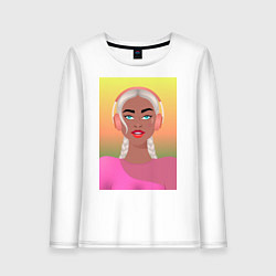 Женский лонгслив Девушка меломан