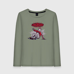 Лонгслив хлопковый женский Longboard, цвет: авокадо