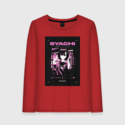 Лонгслив хлопковый женский Syachi suki slayer punk, цвет: красный