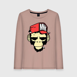 Лонгслив хлопковый женский Monkey Swag, цвет: пыльно-розовый