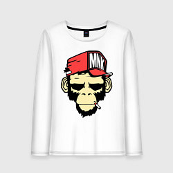 Лонгслив хлопковый женский Monkey Swag, цвет: белый