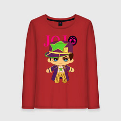 Лонгслив хлопковый женский Little Jotaro Cujo - JoJo Bizarre Adventure, цвет: красный