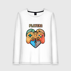 Лонгслив хлопковый женский Player 2, цвет: белый