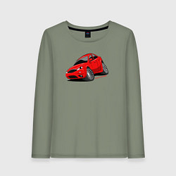 Лонгслив хлопковый женский Злой Форд Мондео, цвет: авокадо