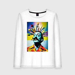Лонгслив хлопковый женский Salvador Dali: Portrait, цвет: белый