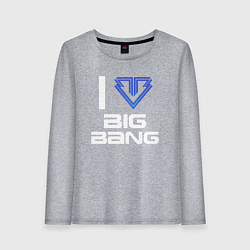 Лонгслив хлопковый женский I love big bang, цвет: меланж