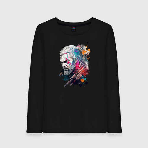 Женский лонгслив Ведьмак в стиле Арт / Черный – фото 1