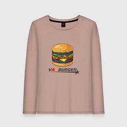Лонгслив хлопковый женский VAGburger tyres, цвет: пыльно-розовый
