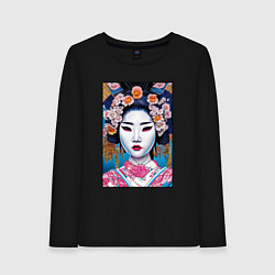 Женский лонгслив Гейша поп-арт