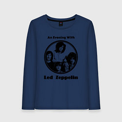 Лонгслив хлопковый женский Led Zeppelin retro, цвет: тёмно-синий