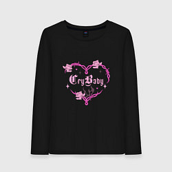 Лонгслив хлопковый женский CryBaby, цвет: черный