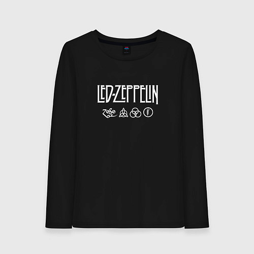 Женский лонгслив Led Zeppelin символы / Черный – фото 1