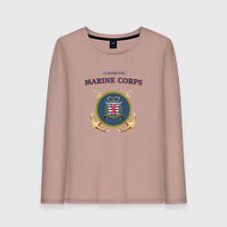 Лонгслив хлопковый женский Корпус морской пехоты княжества Люксембург, цвет: пыльно-розовый