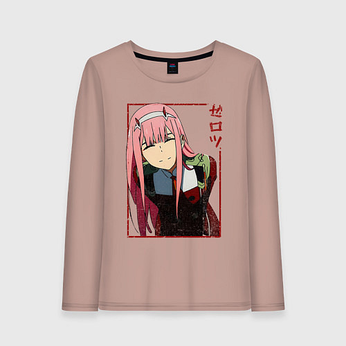 Женский лонгслив Zero Two anime girl / Пыльно-розовый – фото 1