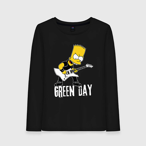 Женский лонгслив Green Day Барт Симпсон рокер / Черный – фото 1