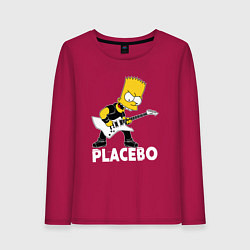 Лонгслив хлопковый женский Placebo Барт Симпсон рокер, цвет: маджента