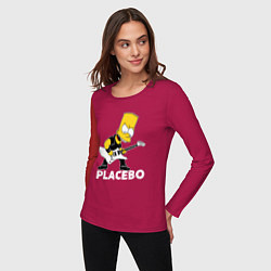 Лонгслив хлопковый женский Placebo Барт Симпсон рокер, цвет: маджента — фото 2