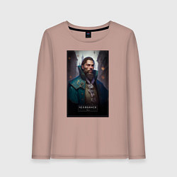 Лонгслив хлопковый женский Челябинск - персонаж, цвет: пыльно-розовый