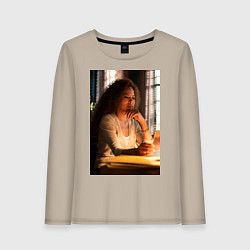 Лонгслив хлопковый женский Шершни Таисса, цвет: миндальный