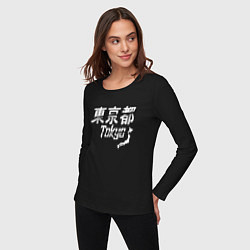Лонгслив хлопковый женский Tokyo Japan, цвет: черный — фото 2