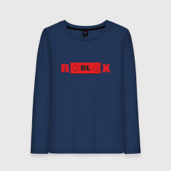 Лонгслив хлопковый женский Roblox деталь, цвет: тёмно-синий