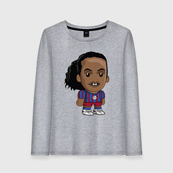 Лонгслив хлопковый женский Ronaldinho Barcelona, цвет: меланж