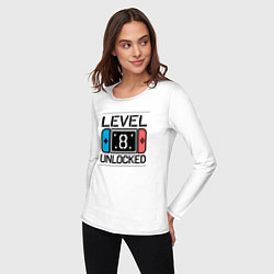 Лонгслив хлопковый женский Level 8 unlocked, цвет: белый — фото 2