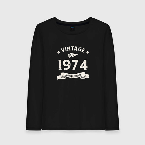 Женский лонгслив Винтаж 1974 ограниченный выпуск / Черный – фото 1