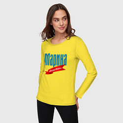 Лонгслив хлопковый женский Марина - ограниченный выпуск, цвет: желтый — фото 2