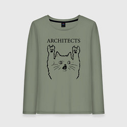 Лонгслив хлопковый женский Architects - rock cat, цвет: авокадо