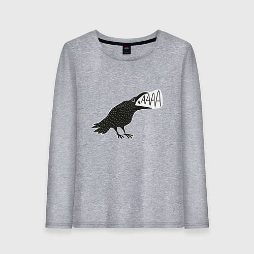 Женский лонгслив Кричащая ворона / Меланж – фото 1