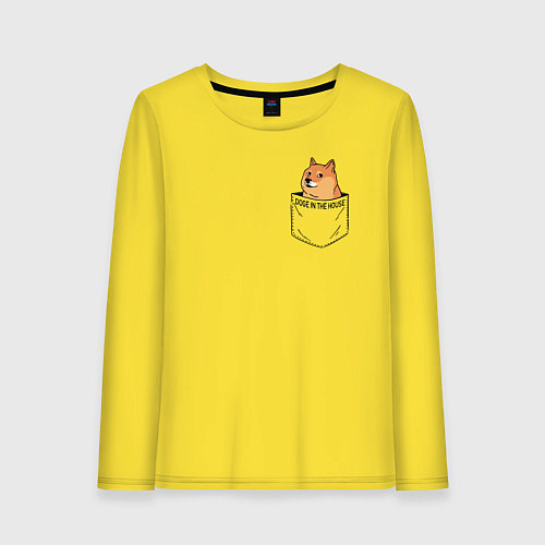 Женский лонгслив Doge in the house / Желтый – фото 1