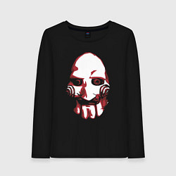 Лонгслив хлопковый женский Saw mask, цвет: черный