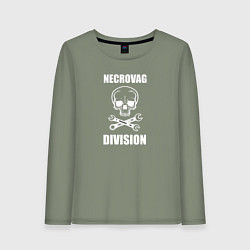 Лонгслив хлопковый женский Necrovag white division, цвет: авокадо
