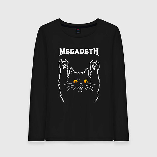 Женский лонгслив Megadeth rock cat / Черный – фото 1