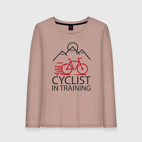 Женский лонгслив Велотренирока / Пыльно-розовый – фото 1
