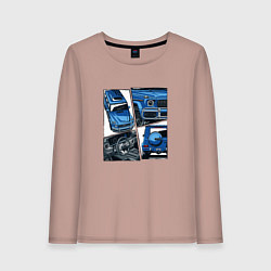 Лонгслив хлопковый женский Mercedes-Benz G63 AMG Gelandewagen V1, цвет: пыльно-розовый