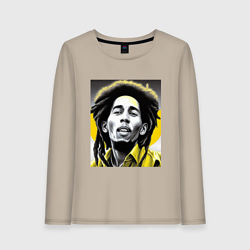 Женский лонгслив Bob Marley Digital Art / Миндальный – фото 1