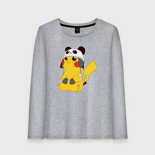 Женский лонгслив Pika panda / Меланж – фото 1