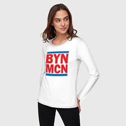 Лонгслив хлопковый женский Run Bayern Munchen, цвет: белый — фото 2