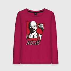 Лонгслив хлопковый женский KGB Lenin, цвет: маджента