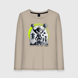 Лонгслив хлопковый женский Почти знаменит, цвет: миндальный