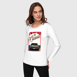 Лонгслив хлопковый женский Классика автомобиль Chevrolet Impala, цвет: белый — фото 2