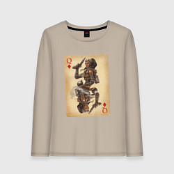 Лонгслив хлопковый женский Fable III Пейдж, дама буби, цвет: миндальный