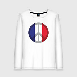 Лонгслив хлопковый женский Peace France, цвет: белый