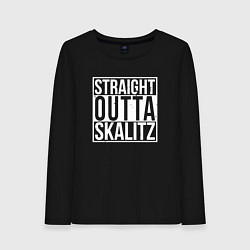 Лонгслив хлопковый женский Straight outta Skalitz, цвет: черный