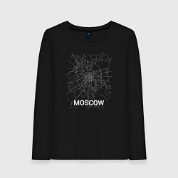 Лонгслив хлопковый женский Moscow map, цвет: черный